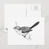 Curieuze bushtit Bird Sketch Briefkaart (Voorkant / Achterkant)