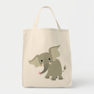 Curieuze Cartoon Elephant Bag Tote Bag