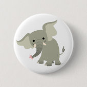 Curieuze Cartoon Elephant Button Badge (Voorkant)