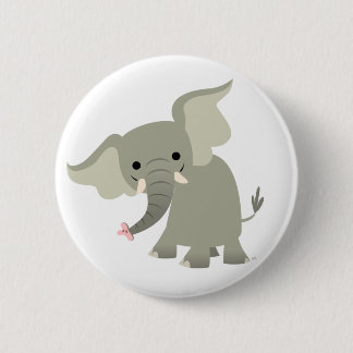Curieuze Cartoon Elephant Button Badge