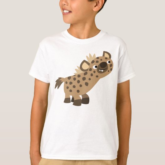 Curieuze Cartoon Hyena Children T-Shirt (Voorkant)