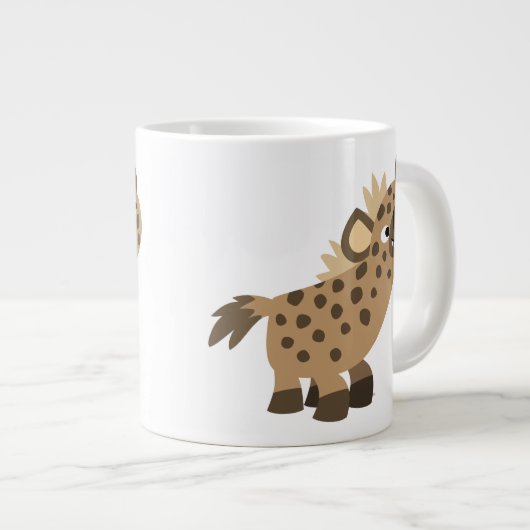 Curieuze Cartoon Hyena Jumbo Mok (Voorkant rechts)