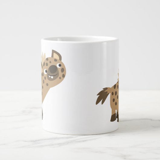 Curieuze Cartoon Hyena Jumbo Mok (Voorkant)