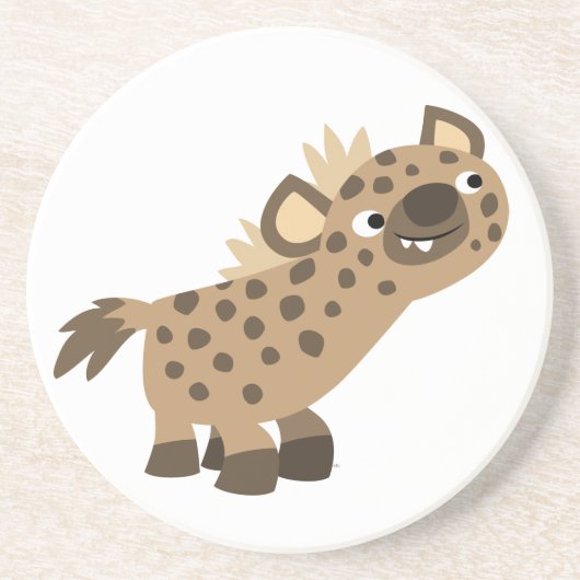 Curieuze Cartoon Hyena Onderzetter (Voorkant)