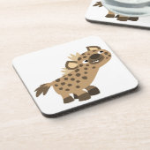 Curieuze Cartoon Hyena Onderzetters Set (Linkerzijde)