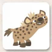 Curieuze Cartoon Hyena Onderzetters Set (Voorkant)