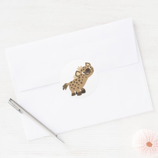 Curieuze Cartoon Hyena Sticker (Envelop)