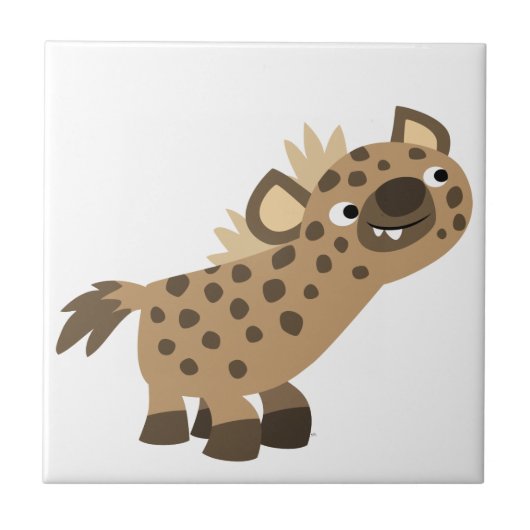 Curieuze Cartoon Hyena Tegel Tegeltje (Voorkant)