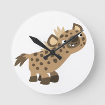 Curieuze Cartoon Hyena Wall Clock