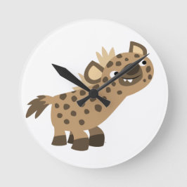 Curieuze Cartoon Hyena Wall Clock Ronde Klok