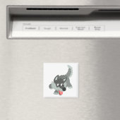 Curieuze Cartoon Wolf Magnet (Insitu (Vaatwasser))