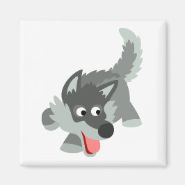 Curieuze Cartoon Wolf Magnet