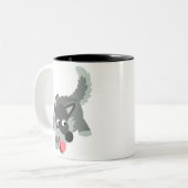 Curieuze Cartoon Wolf Mok (Voorkant links)