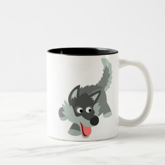 Curieuze Cartoon Wolf Mok