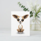 Curieuze Chihuahua met grote oorlogen op wit Briefkaart (Staand voorkant)