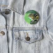 Curieuze Chipmunk Pin Ronde Button 5,7 Cm (In situ)