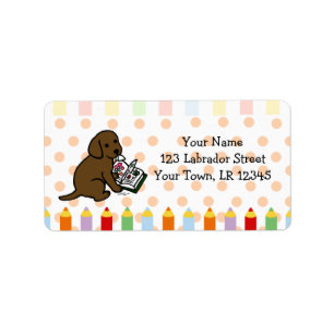 Curieuze chocolade Labrador Puppy Etiket