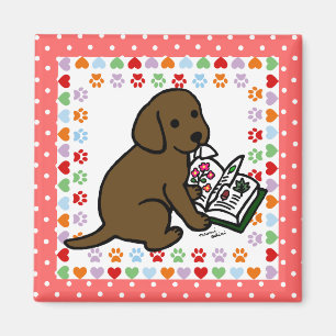Curieuze chocolade Labrador Puppy Magneet
