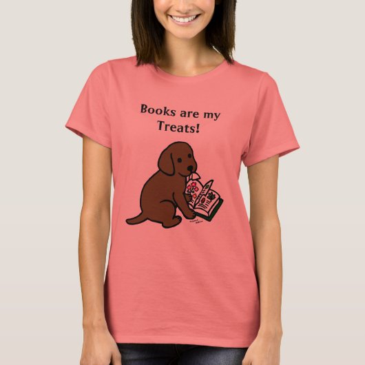 Curieuze chocolade Labrador Puppy T-shirt (Voorkant)