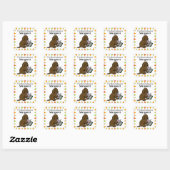 Curieuze chocolade Labrador Puppy Vierkante Sticker (Vel)