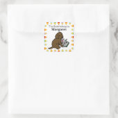 Curieuze chocolade Labrador Puppy Vierkante Sticker (Tas)