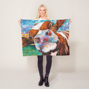 Curieuze Cow Blanket Fleece Deken