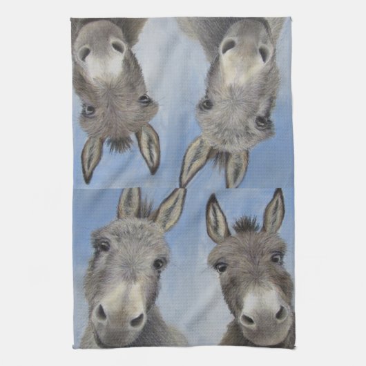 Curieuze Donkeys Theedoek (Verticaal)