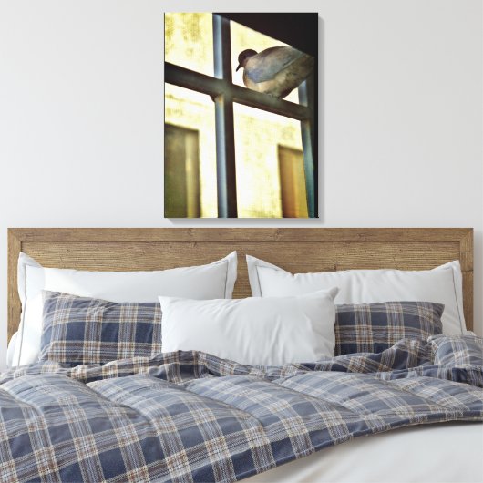 Curieuze Dove Canvas Afdruk (Insitu (Slaapkamer))