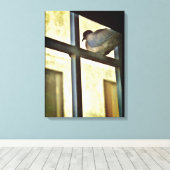 Curieuze Dove Canvas Afdruk (Insitu (Houten vloer))