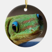 Curieuze Gecko Keramisch Ornament (Voorkant)