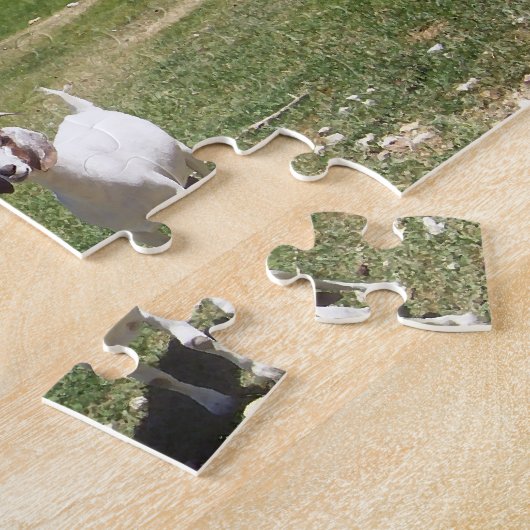 curieuze geiten legpuzzel (Zijkant)