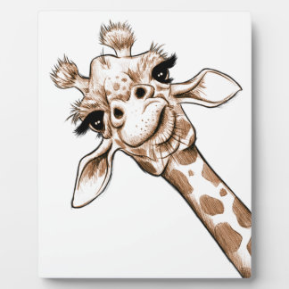 Curieuze Giraffe Art Fotoplaat