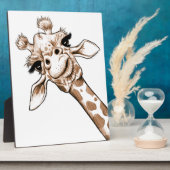 Curieuze Giraffe Art Fotoplaat (Zijkant)