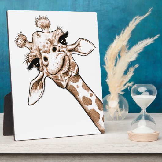 Curieuze Giraffe Art Fotoplaat (Zijkant)
