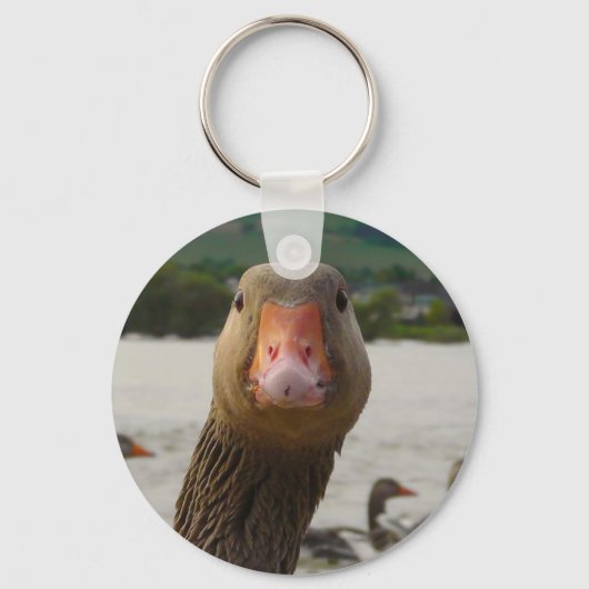 Curieuze Goose Sleutelhanger (Voorkant)