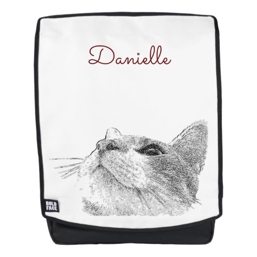 Curieuze kat-rugzak rugtassen (Voorkant)