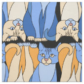 Curieuze Katten verbinding (Lori Corbett) Stof (Swatch)