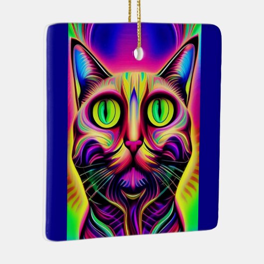 curieuze kattenversiering keramisch ornament (Rechts)