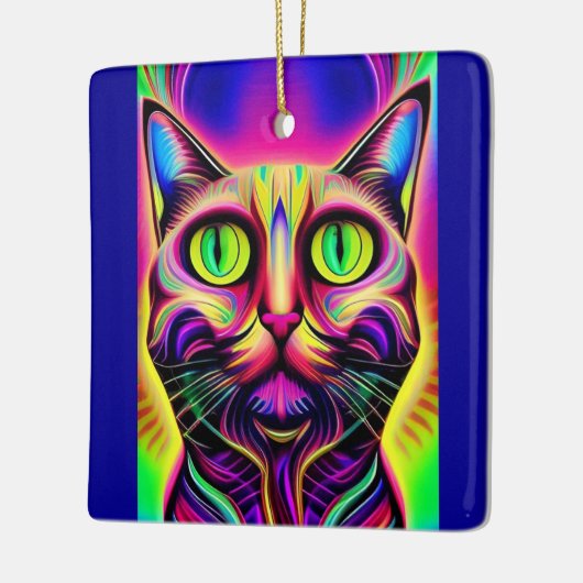 curieuze kattenversiering keramisch ornament (Links)