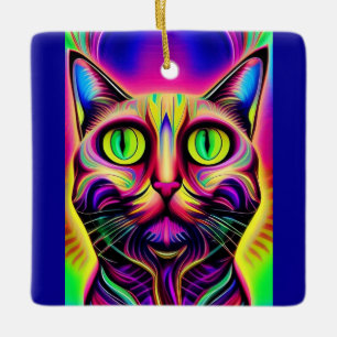 curieuze kattenversiering keramisch ornament