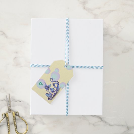 Curieuze kleine draak cadeaulabel (Met Touw)