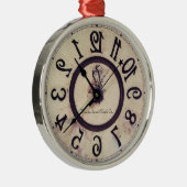 Curieuze klok 1 metalen ornament (Rechts)