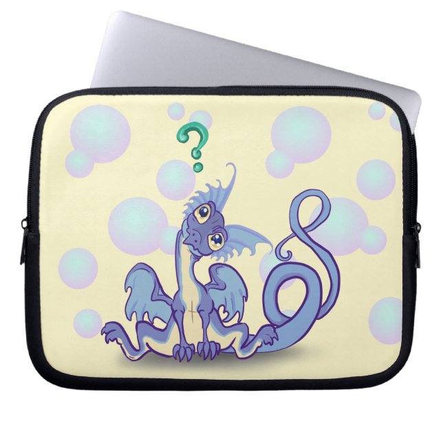 Curieuze lil Dragon~ Laptop Sleeve (Voorkant)