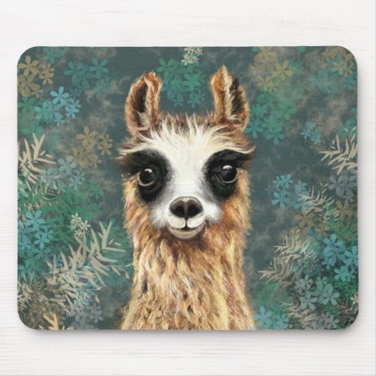 Curieuze Llama Muismat Gift Fun - Schilderen (Voorkant)