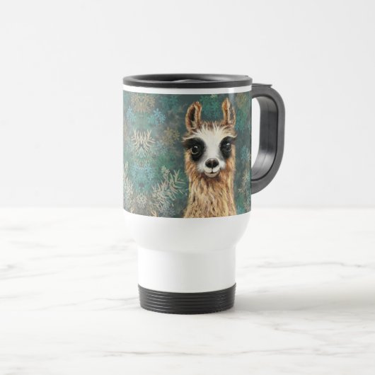Curieuze Llama Travel Mug - Smile Reisbeker (Voorkant rechts)