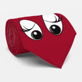 Curieuze stropdas Eyes Aangepaste kleuren - Rood (Opgerold)