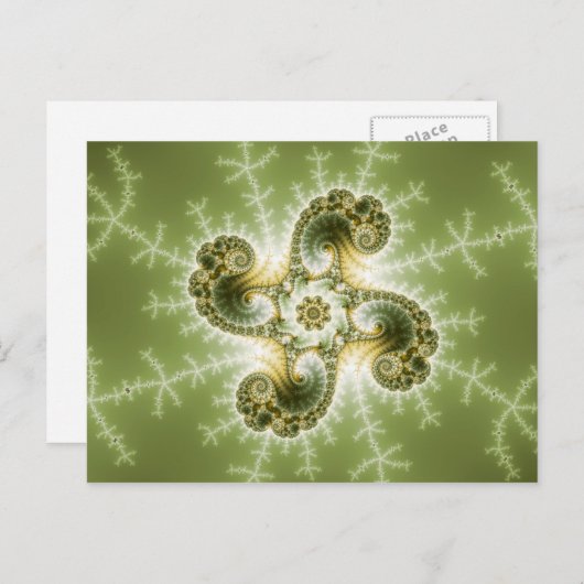 Curieuze Tentakels - Fractale kunst Briefkaart (Voorkant / Achterkant)