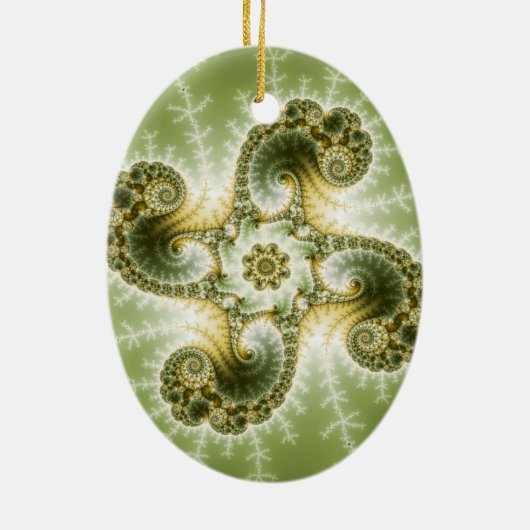 Curieuze Tentakels - Fractale kunst Keramisch Ornament (Achterkant)