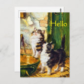  curieuze vlinder Victoriaans kat Briefkaart (Voorkant / Achterkant)