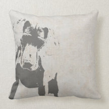 CURIEUZE WEIMARANER BLOCK PRINT PILLOW 20"x20"